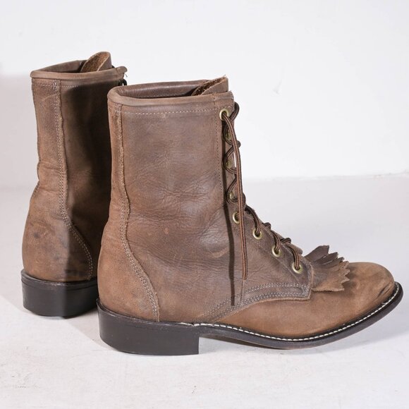 Laredo Roper Lace Up Boot in Distressed Brown - 7 - Picture 3 of 5